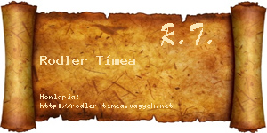 Rodler Tímea névjegykártya